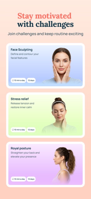 Face fitness challenges in the Elastica app